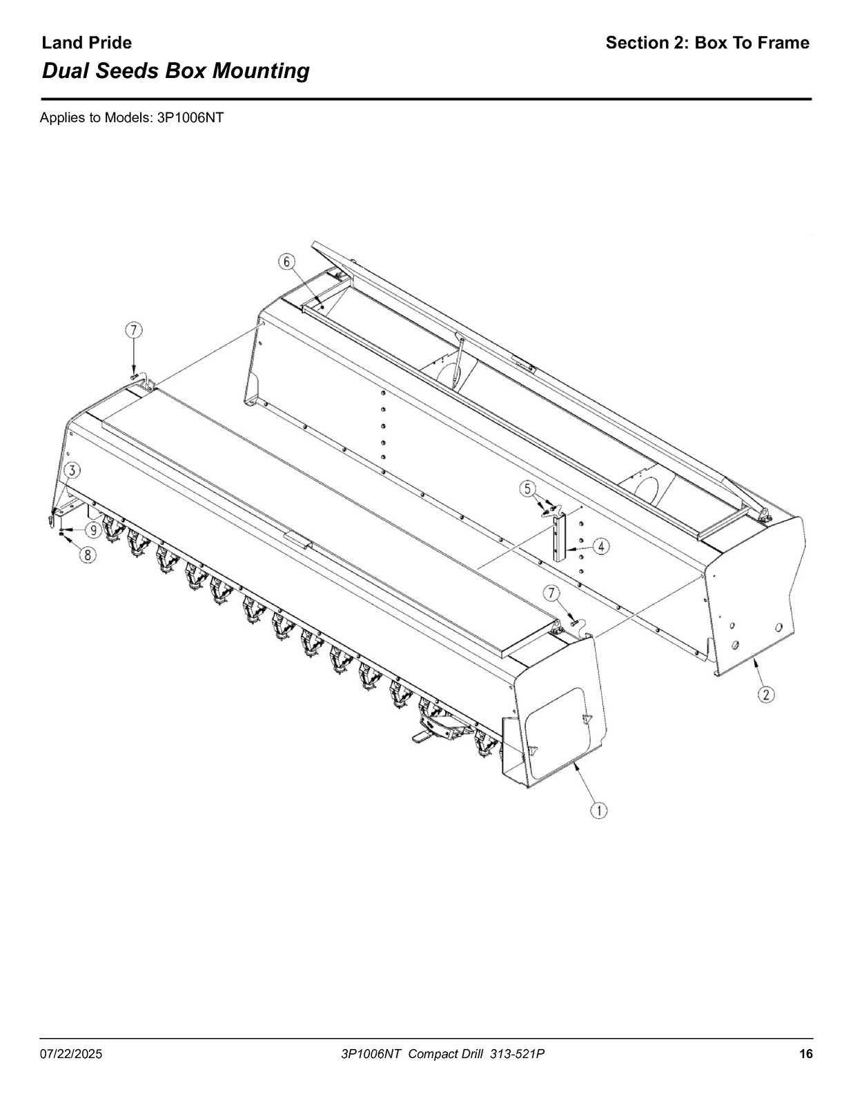 LAND PRIDE 3P1006NT Compact Drills Parts Manual 2025 - WIRE BOUND - TOUGH COVERS