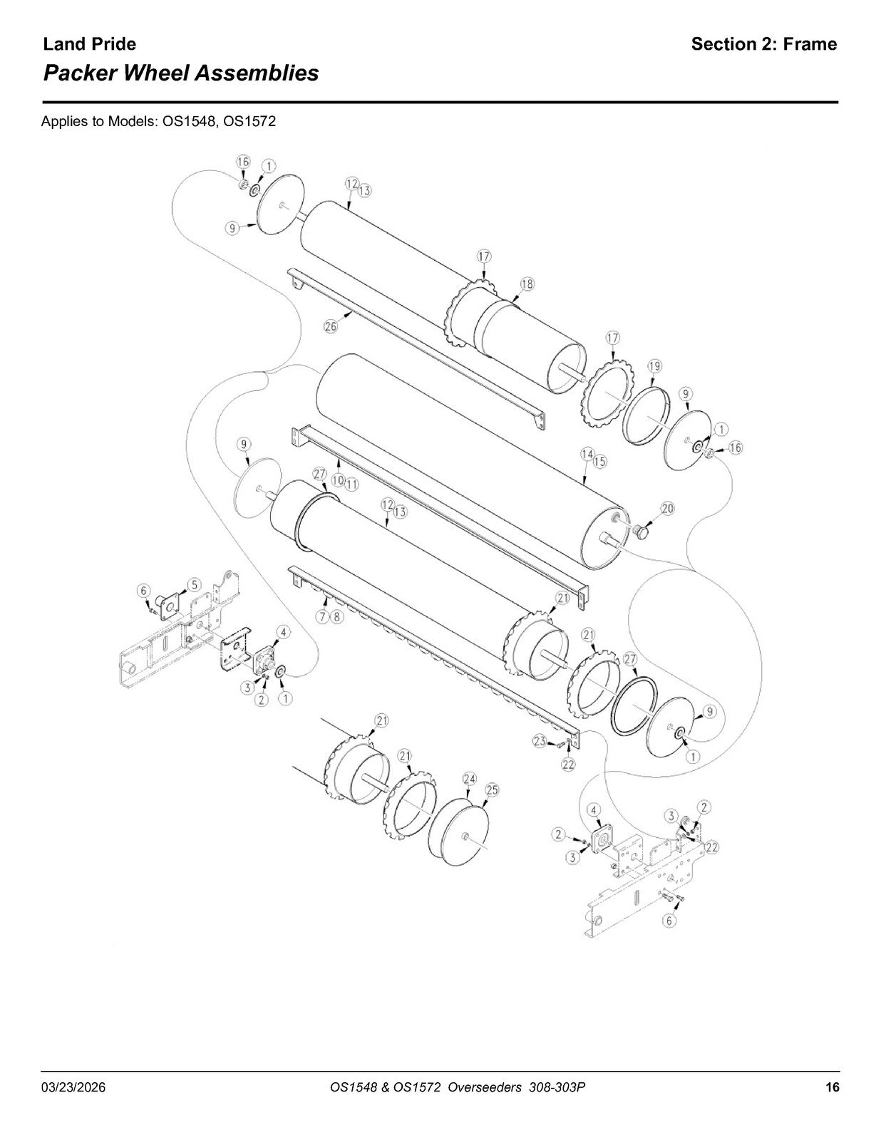 LAND PRIDE OS15 Series Overseeders Parts Manual 2026 - WIRE BOUND - TOUGH COVERS