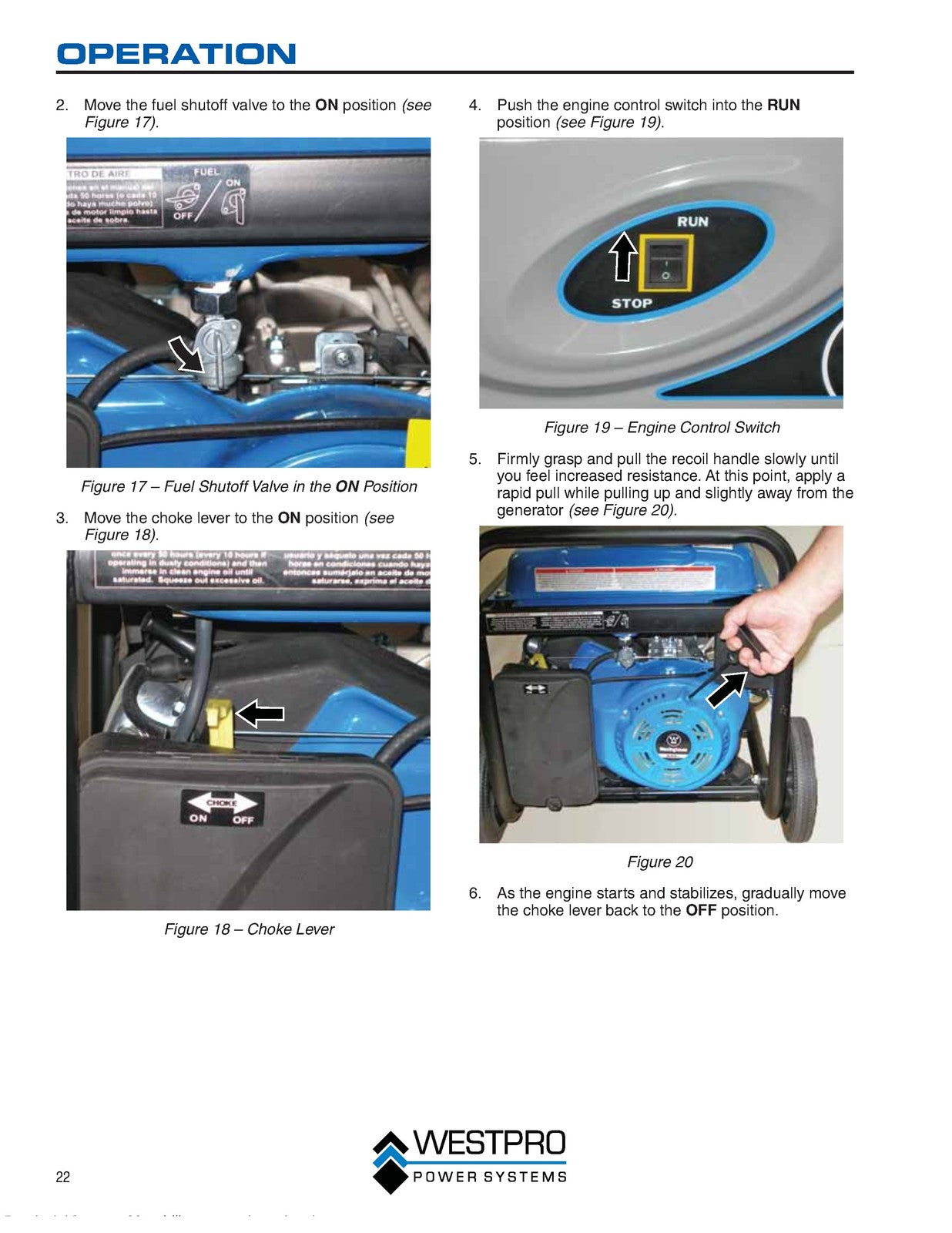 WESTINGHOUSE Portable Generator WH4500  WH6000 WH7000E Owners Manual - BOUND