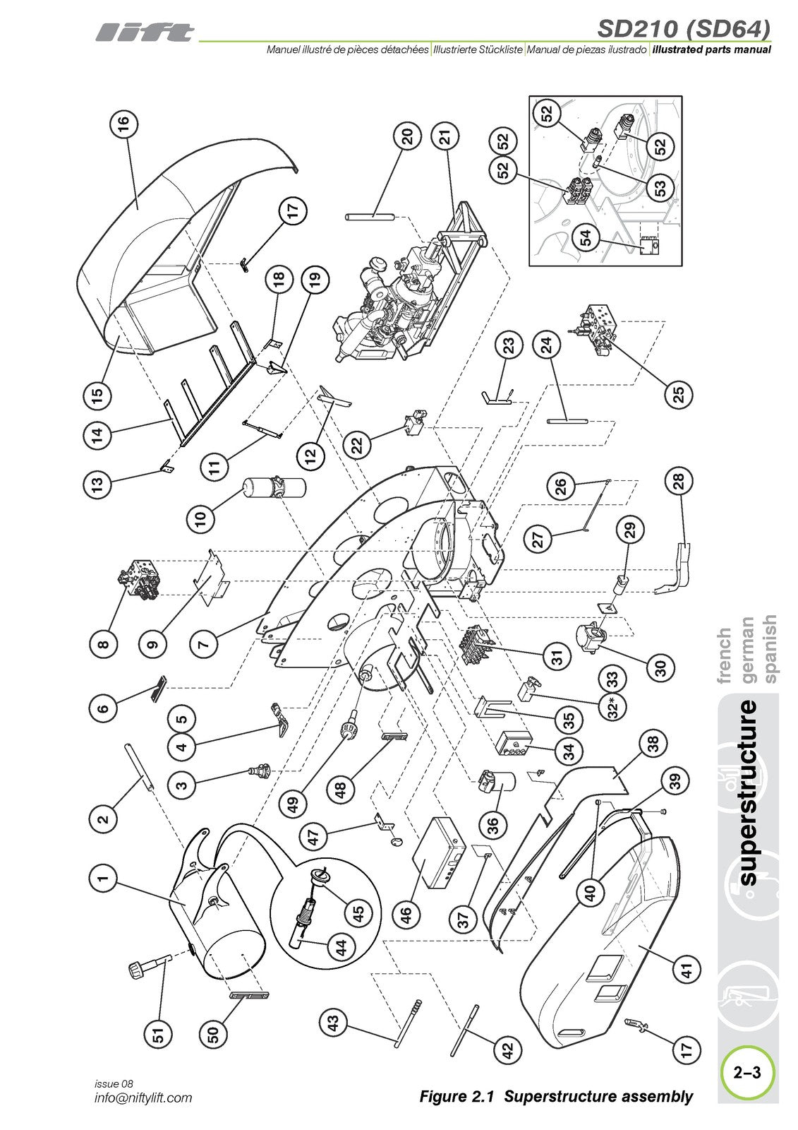NIFTYLIFT SD210 SD64 Illustrated Parts Manual 2016 - WIRE BOUND - TOUGH COVERS