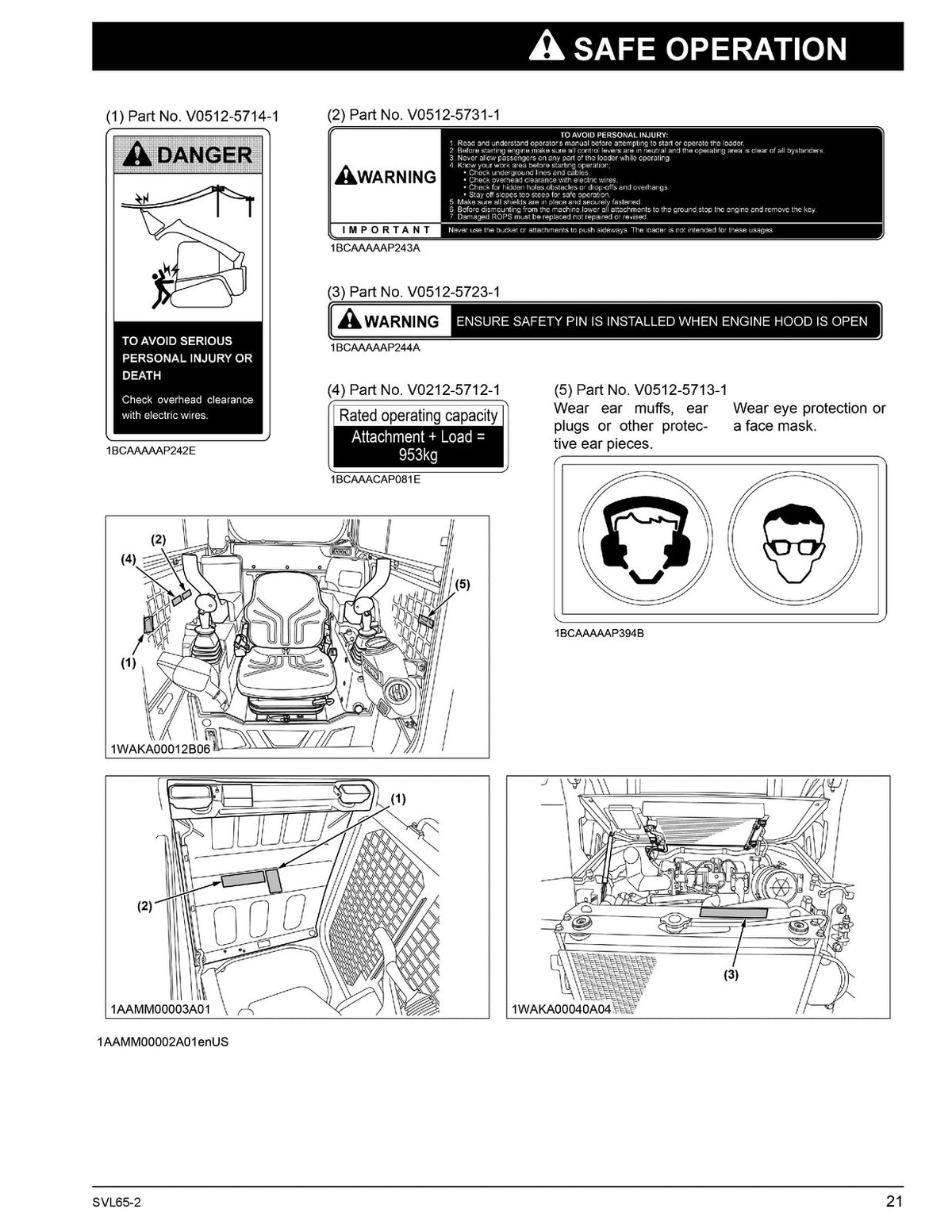 KUBOTA SVL65-2 ZD1211 ZD1211R ZD1211L ZD1211RL Operators Manual BUNDLE