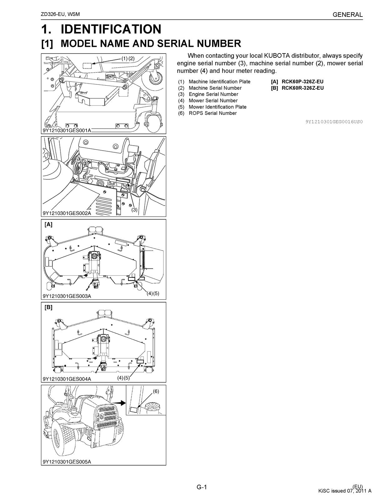 KUBOTA ZD326-EU Zero Turn Workshop Manual 2011 - BOUND - COVERS - XL FOLDOUTS