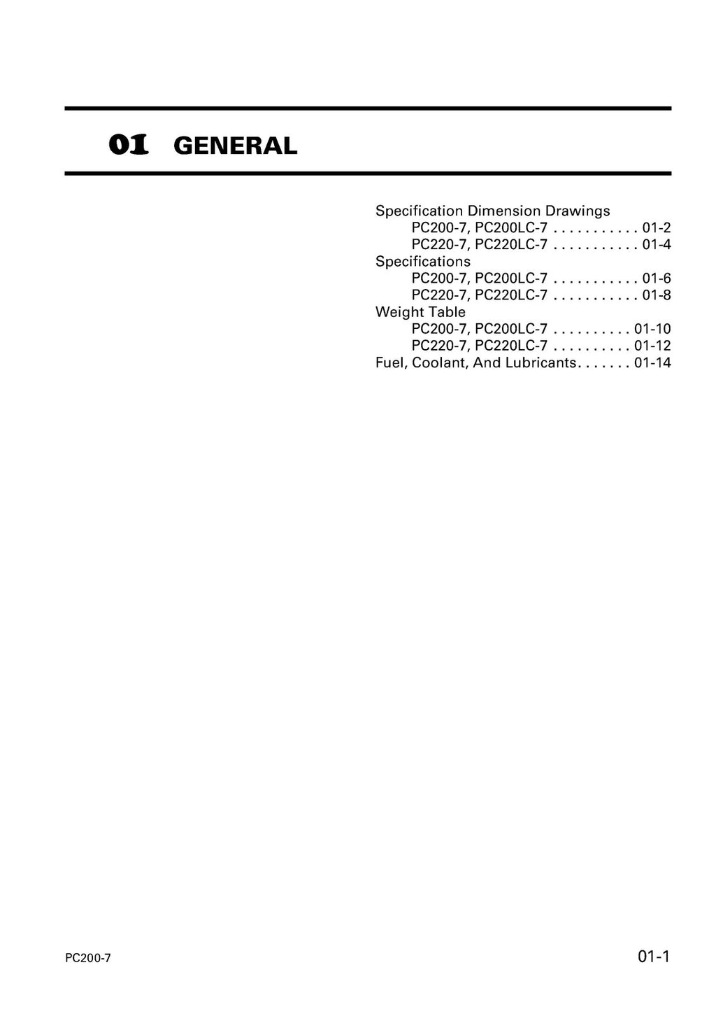 KOMATSU PC200-7 PC20LC-7 SN 200001Up SHOP MANUAL - BOUND - COVERS - XL FOLDOUTS