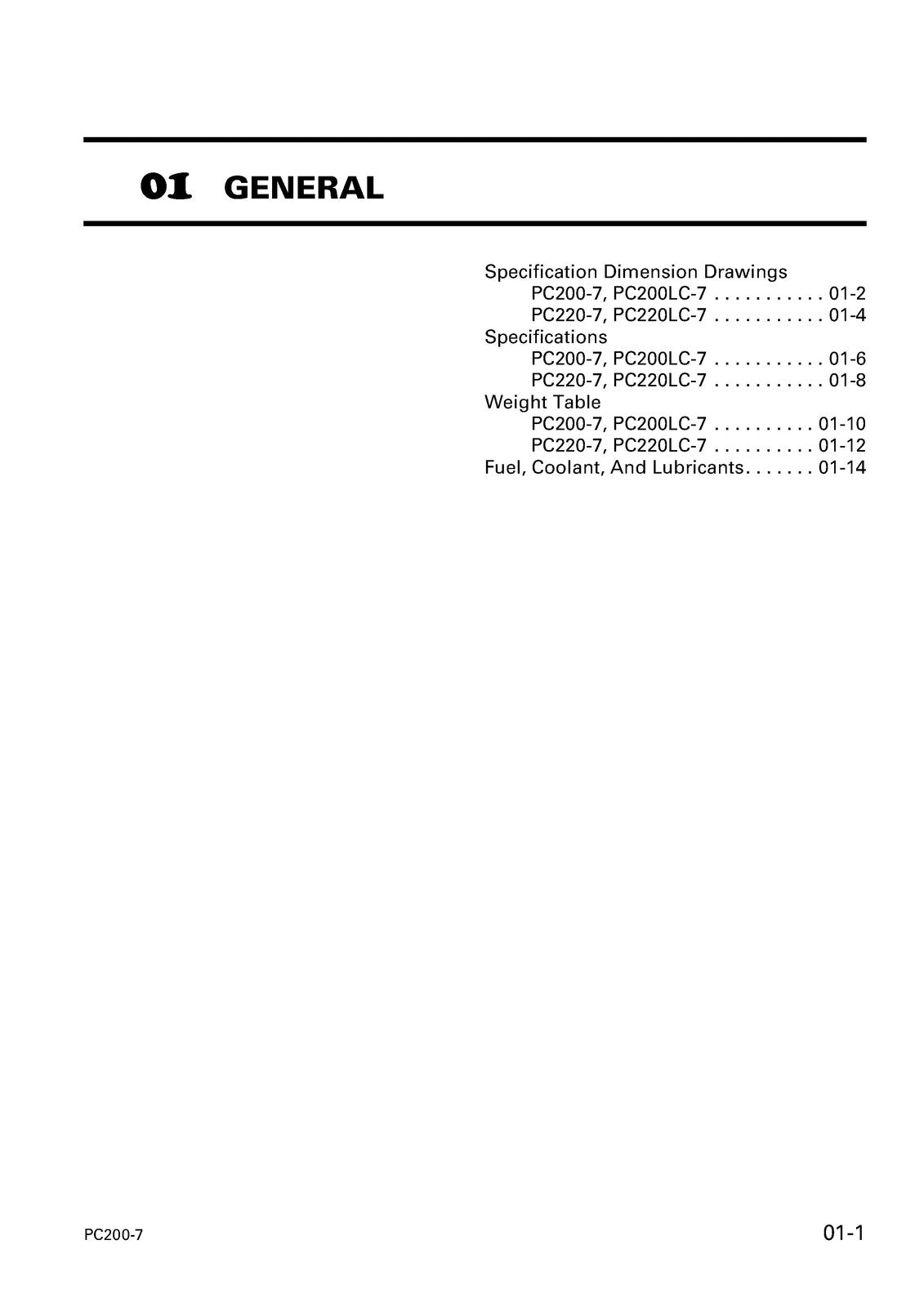 KOMATSU PC200-7 PC20LC-7 SN 200001Up SHOP MANUAL - BOUND - COVERS - XL FOLDOUTS