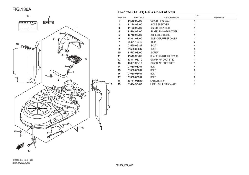 SUZUKI DF300AP DF250AP PARTS CATALOGUE - STEEL WIRE BOUND - PROTECTIVE COVERS