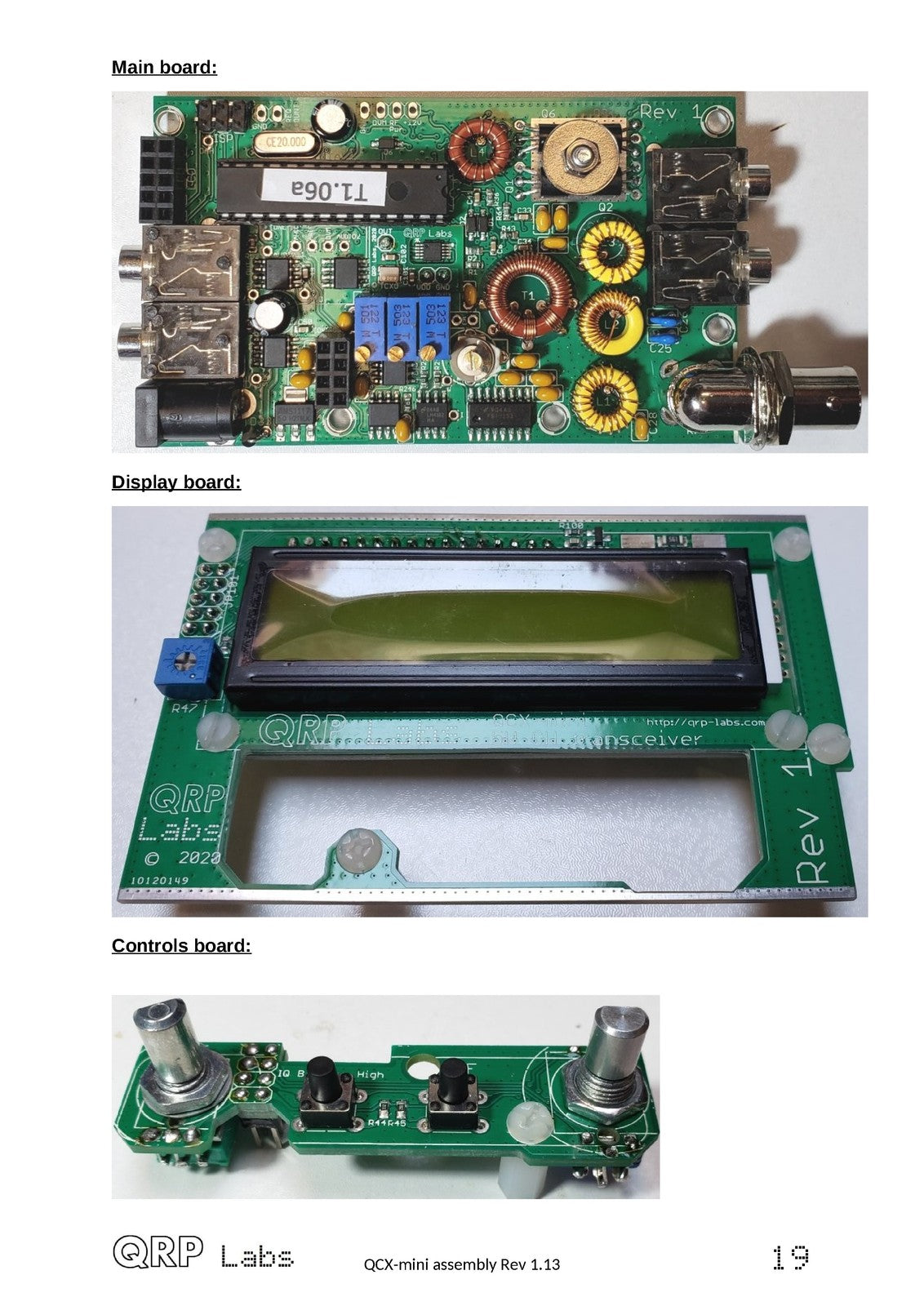 QRP LABS QCX-mini PCB Rev 3 Assembly Manual - STEEL WIRE BOUND - TOUGH COVERS