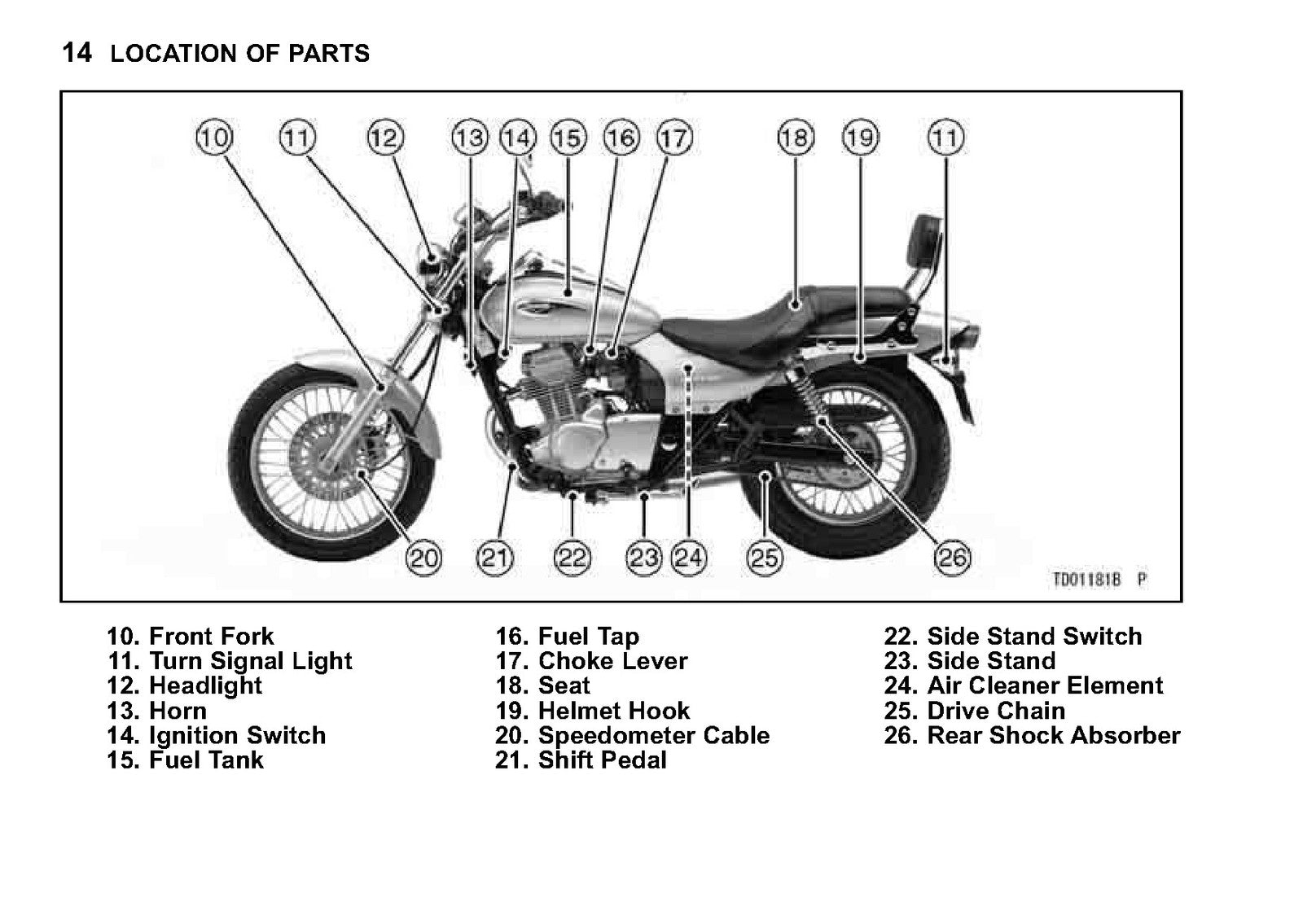SUZUKI Eliminator 125 Owners Manual 2009 - STEEL WIRE BOUND - PROTECTIVE COVERS