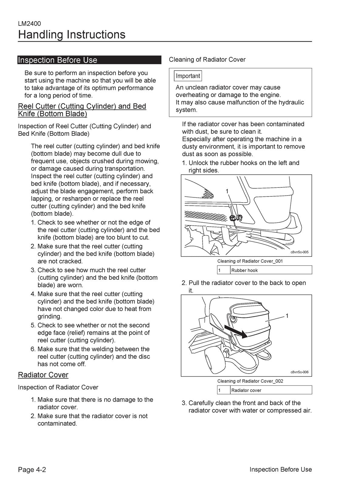 BARONESS LM2400 Fairway Mower Operator Manual - STEEL WIRE BOUND - TOUGH COVERS