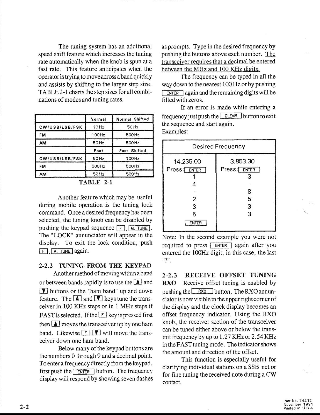 TEN TEC Argonaut II Model 535 Delta II 536 Operators Manual - WIRE BOUND
