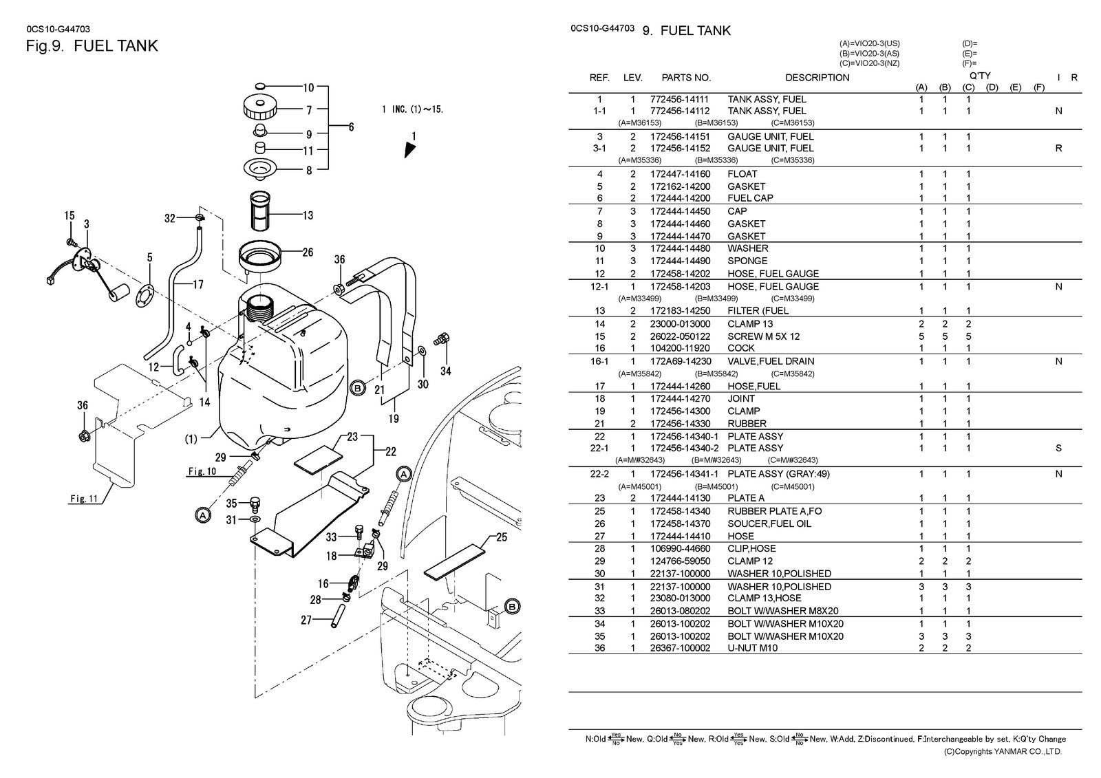 YANMAR ViO20-3 Excavator Parts Catalog Manual 2013 - WIRE BOUND - TOUGH COVERS