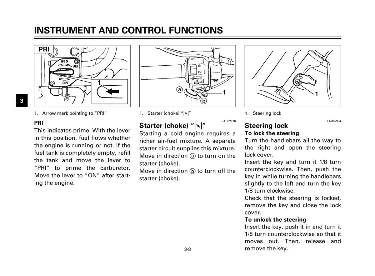 YAMAHA XV125S Motorcycle Owners Manual 2000 - STEEL WIRE BOUND - TOUGH COVERS