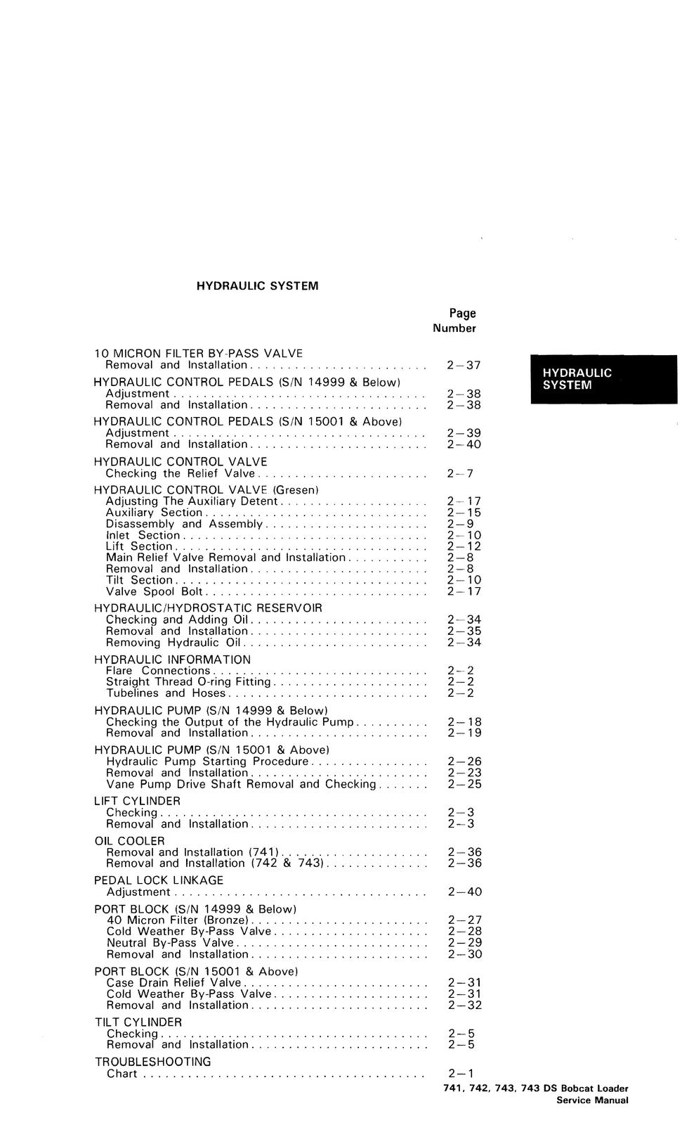 BOBCAT 741 742 742B 743 743B 743DS SERVICE MANUAL - WIRE BOUND - TOUGH COVERS