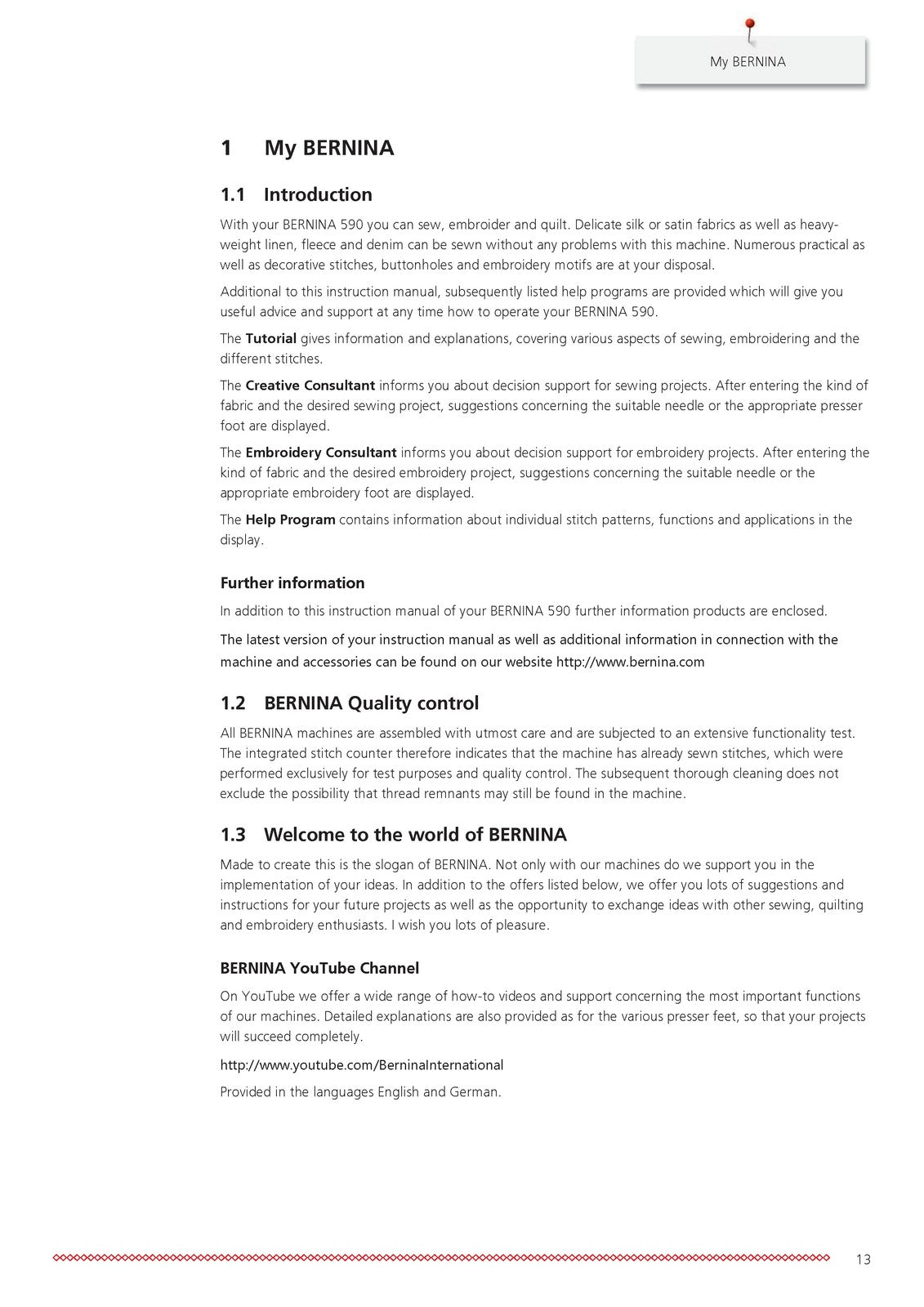 Bernina 590 Sewing Machine Instruction Manual - STEEL WIRE BOUND - TOUGH COVERS