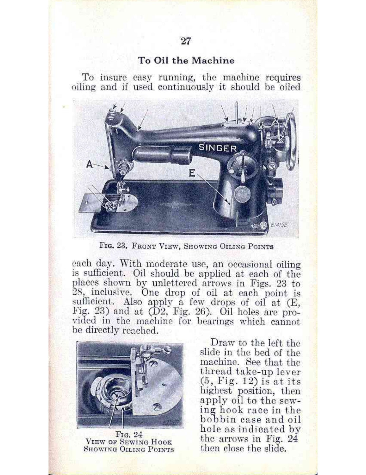 SINGER 201-2 Electric Sewing Machine Instructions For Using Manual - WIRE BOUND
