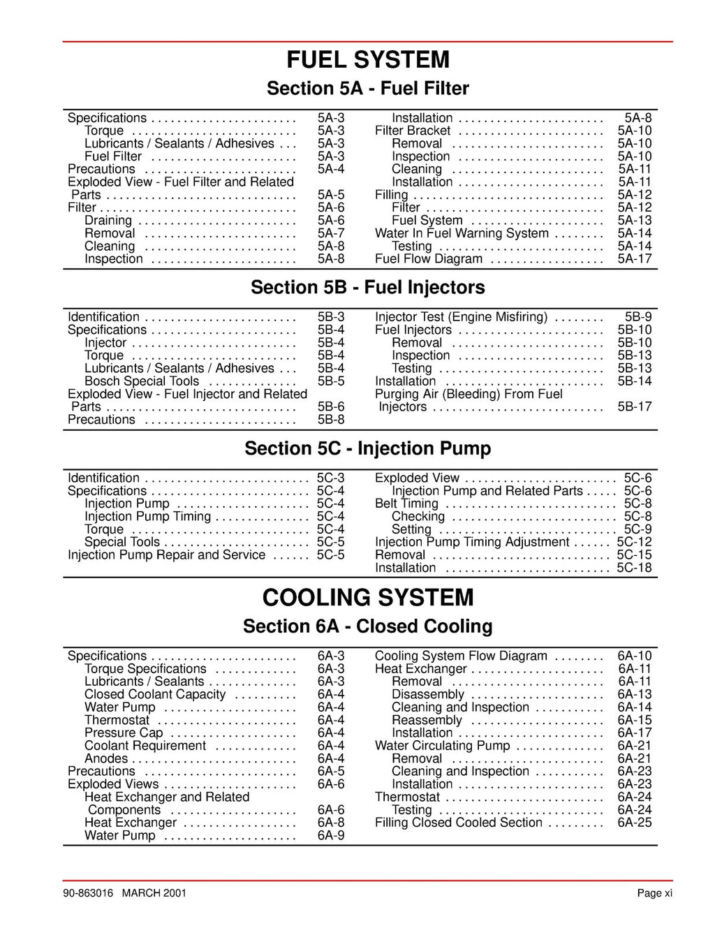 MERCURY MERCRUISER NO 29 D17L DTI 0M055001 & UP SERVICE MANUAL - WIRE BOUND