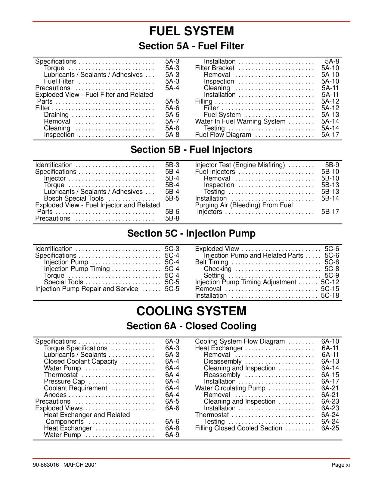 MERCURY MERCRUISER NO 29 D17L DTI 0M055001 & UP SERVICE MANUAL - WIRE BOUND