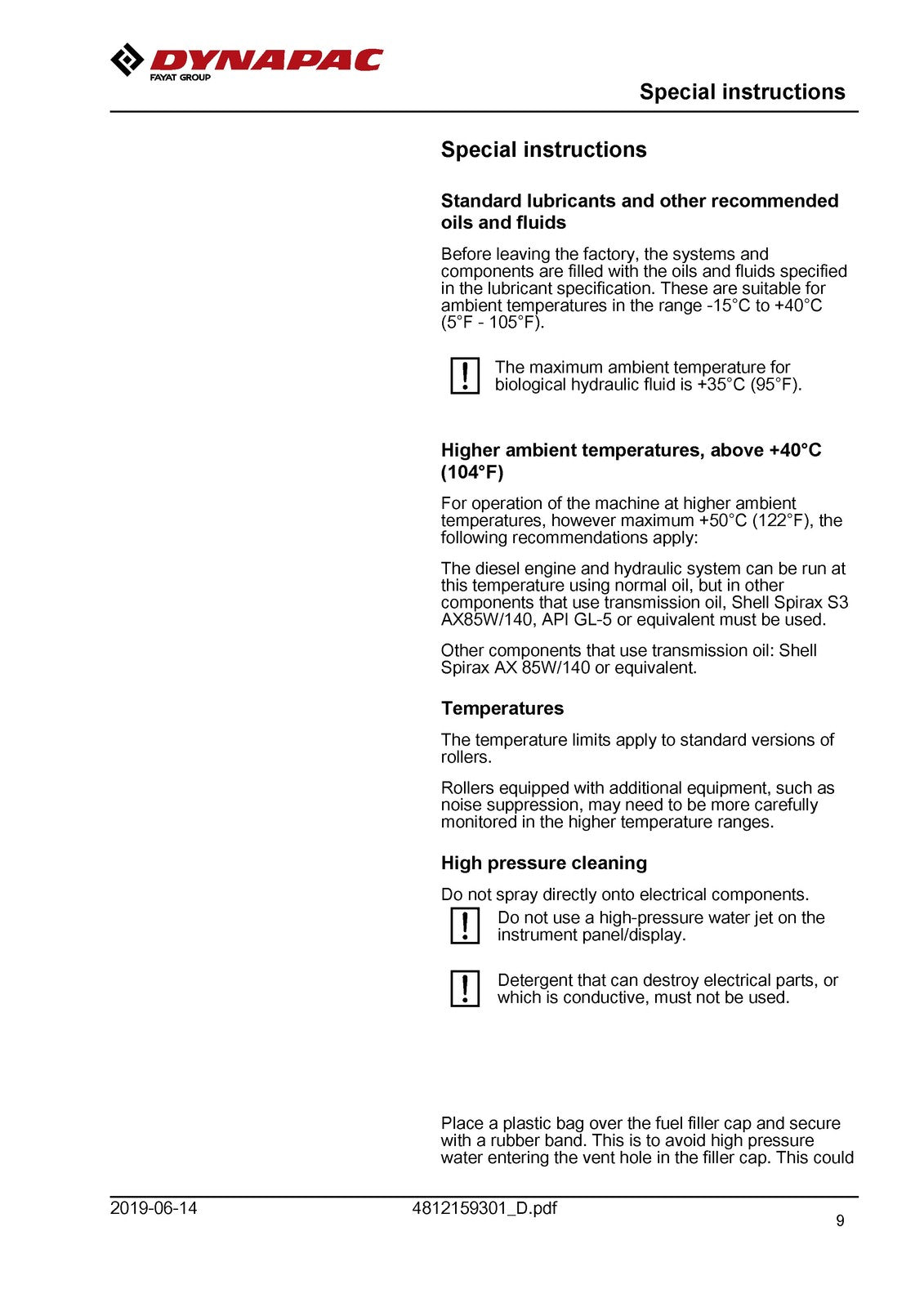 DYNAPAC CA1300 D PD Vibratory Roller Operating And Maintenance Manual - BOUND