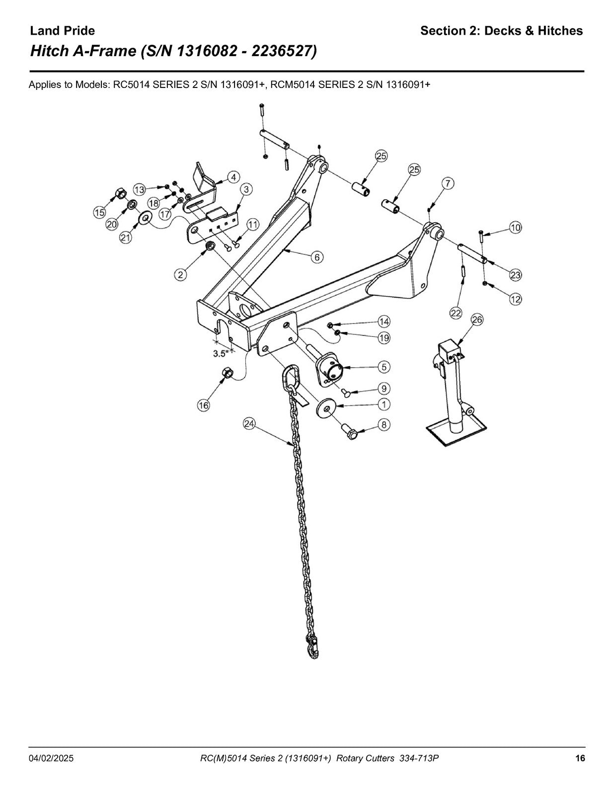 LAND PRIDE RC5014 Offset Rotary Cutters Parts Manual 2025 - WIRE BOUND - COVERS
