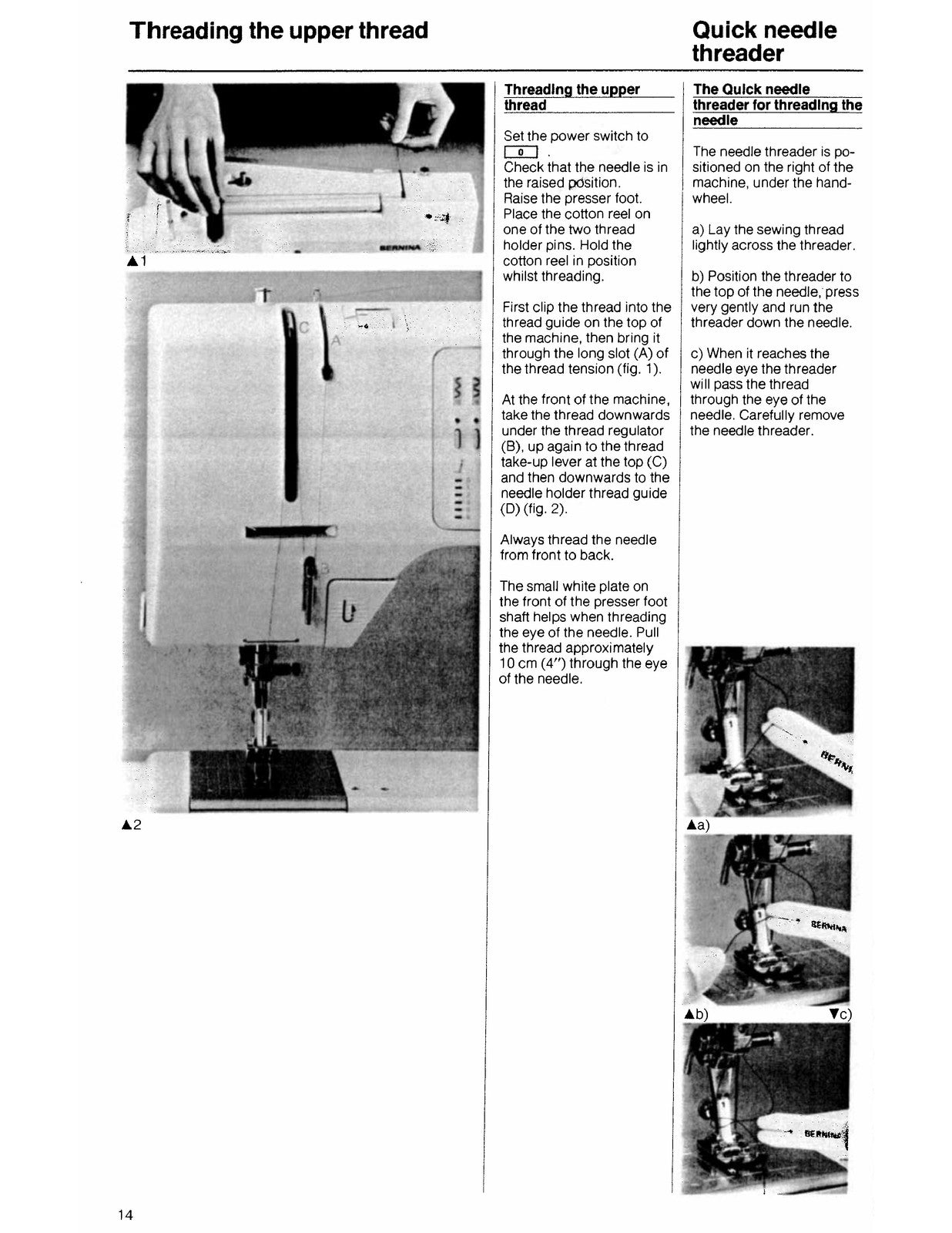 BERNINA Model 1090 Sewing Machine User Manual - STEEL WIRE BOUND - TOUGH COVERS