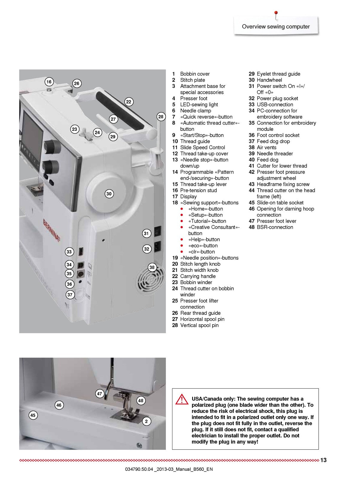 BERNINA 560 Sewing Machine Instruction Manual - STEEL WIRE BOUND - TOUGH COVERS