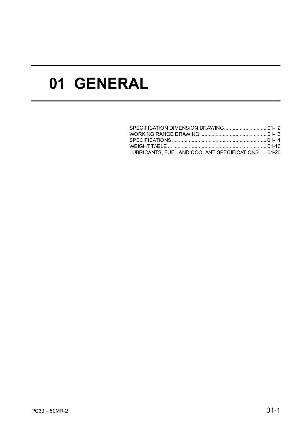 KOMATSU PC27MR-2 PC30MR-2 PC35MR-2 PC40MR-2 PC50MR-2 Workshop Manual, BOUND