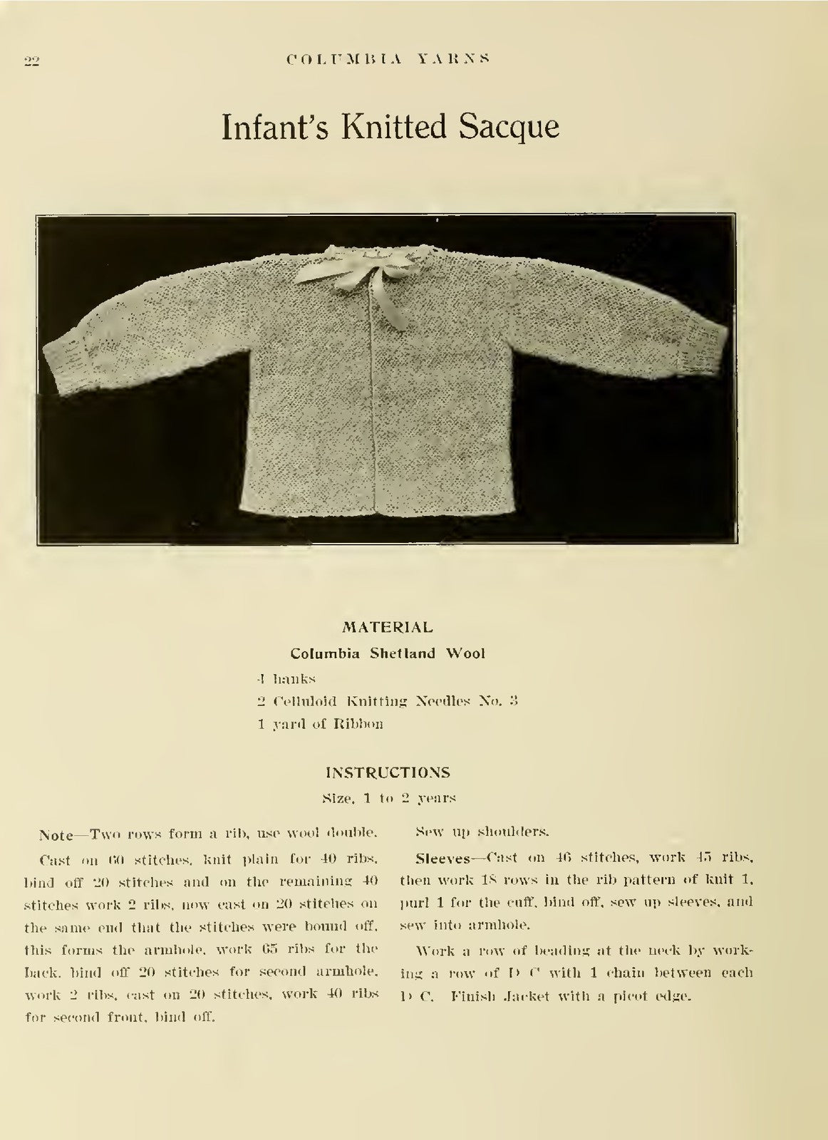 COLUMBIA Book Of Yarns Knitting And Crocheting Manual 1915 - WIRE BOUND - COVERS