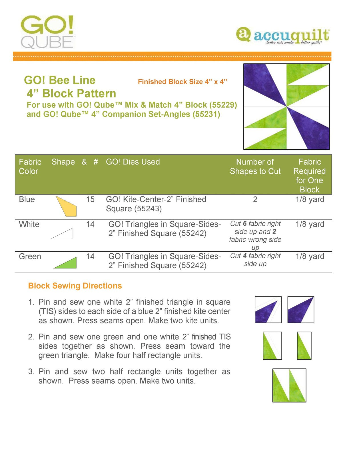 ACCUQUILT Go Qube 4" Angles - STEEL WIRE BOUND - PROTECTIVE COVERS