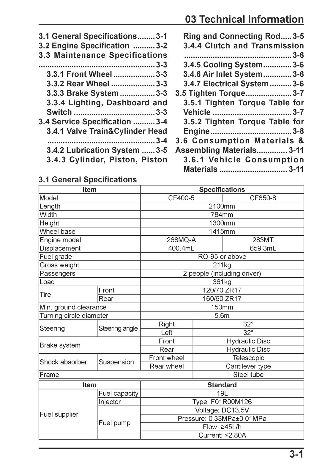 CFMOTO 400GT 650GT CF400-5 CF650-8 Service Manual 2019, BOUND, COVERS, FOLDOUTS