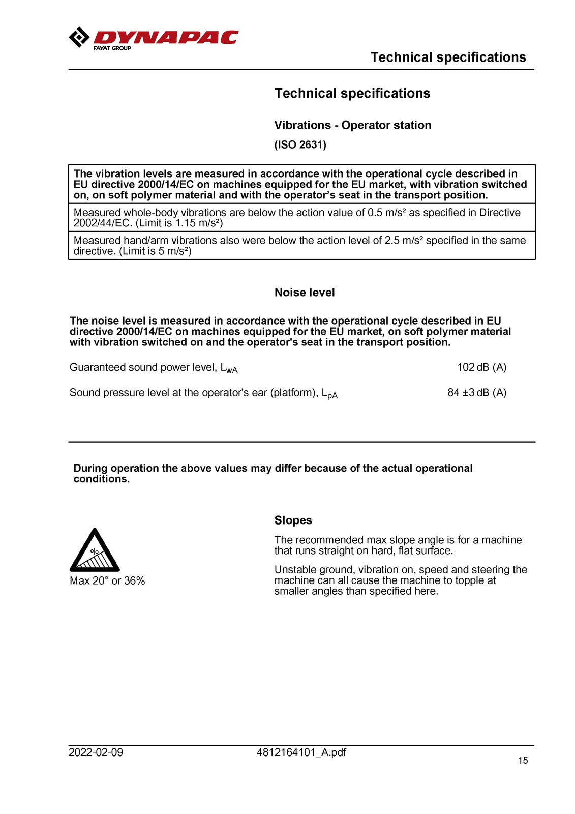 DYNAPAC CC950 Vibratory Roller Operating And Maintenance Manual - WIRE BOUND