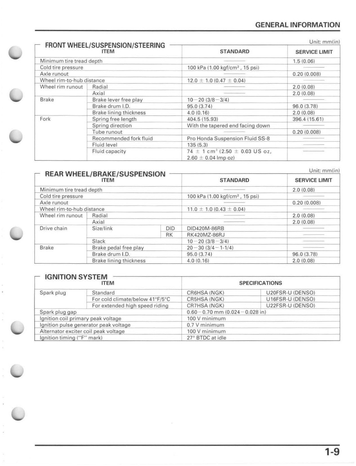 HONDA XR70R Motorcycle Service Manual - STEEL WIRE BOUND - PROTECTIVE COVERS
