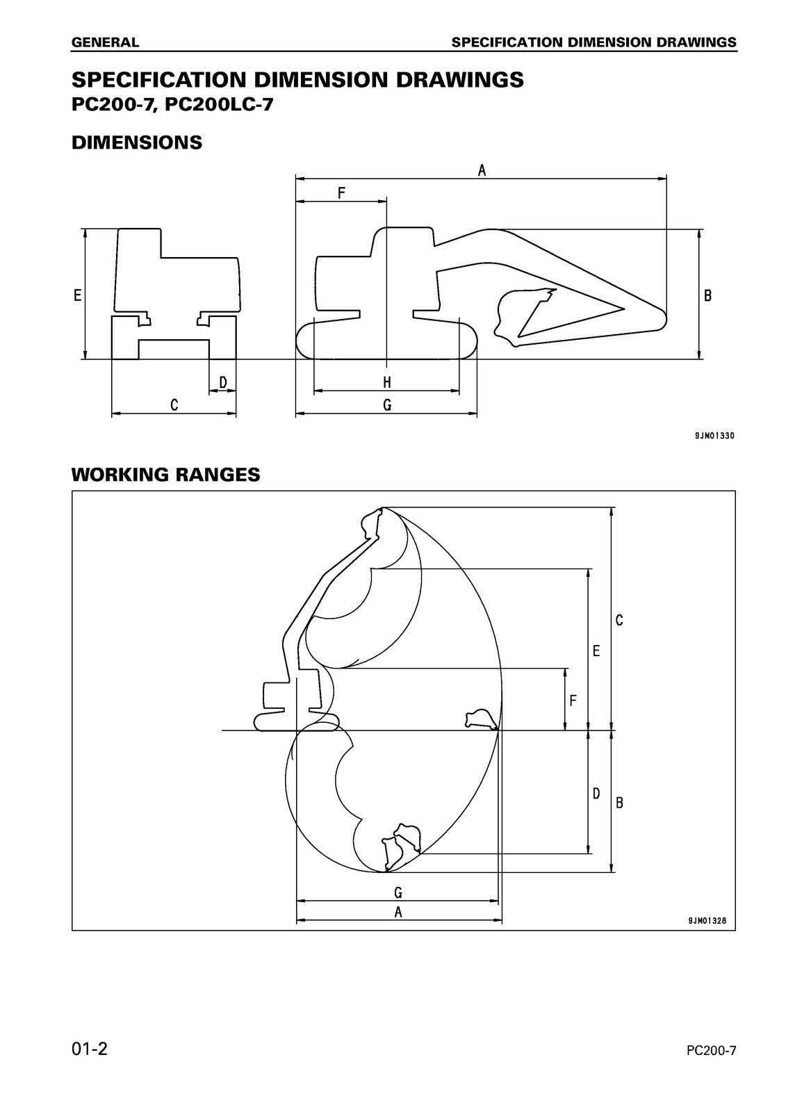 KOMATSU PC200-7 PC20LC-7 SN 200001Up SHOP MANUAL - BOUND - COVERS - XL FOLDOUTS