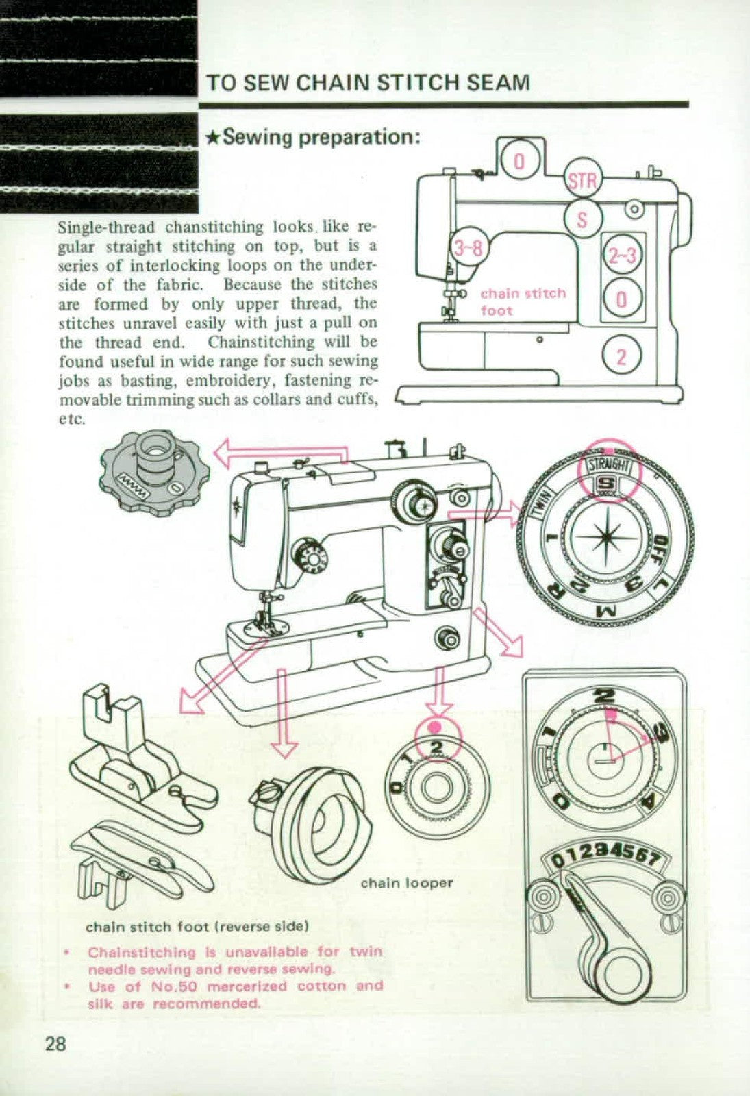 JANOME 605 Super Automatic Full Zigzag Instruction Manual - WIRE BOUND - COVERS