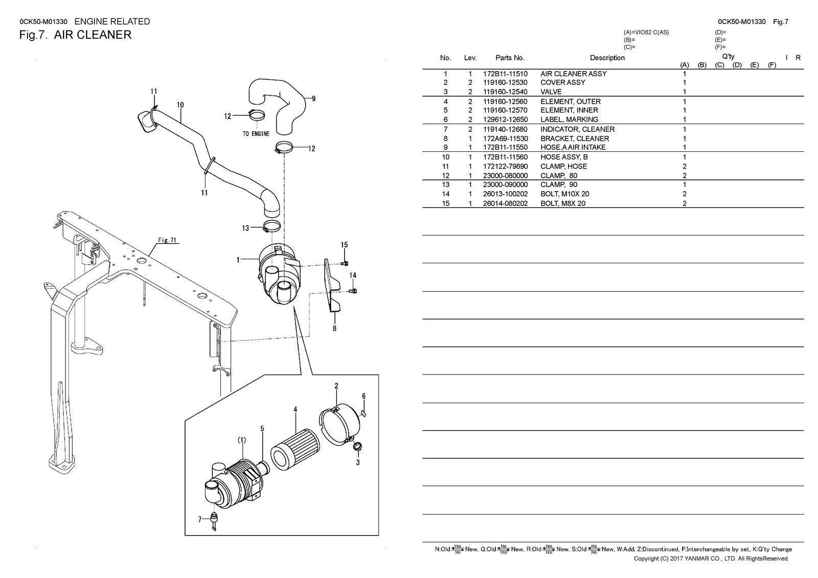 YANMAR ViO82 Excavator Parts Catalog Manual 2017 - WIRE BOUND - TOUGH COVERS