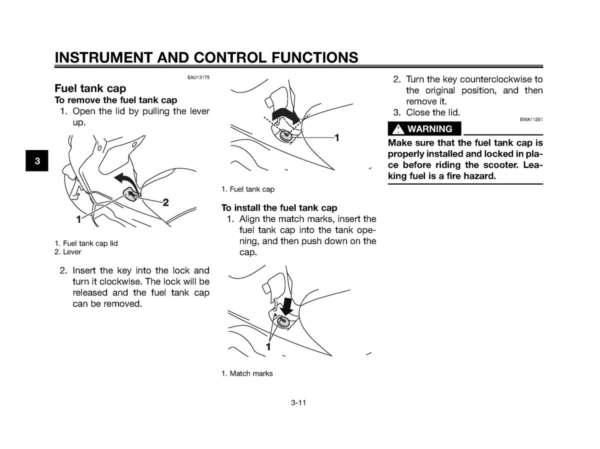 YAMAHA XMAX 250 Owners Manual 2009 - STEEL WIRE BOUND - PROTECTIVE COVERS