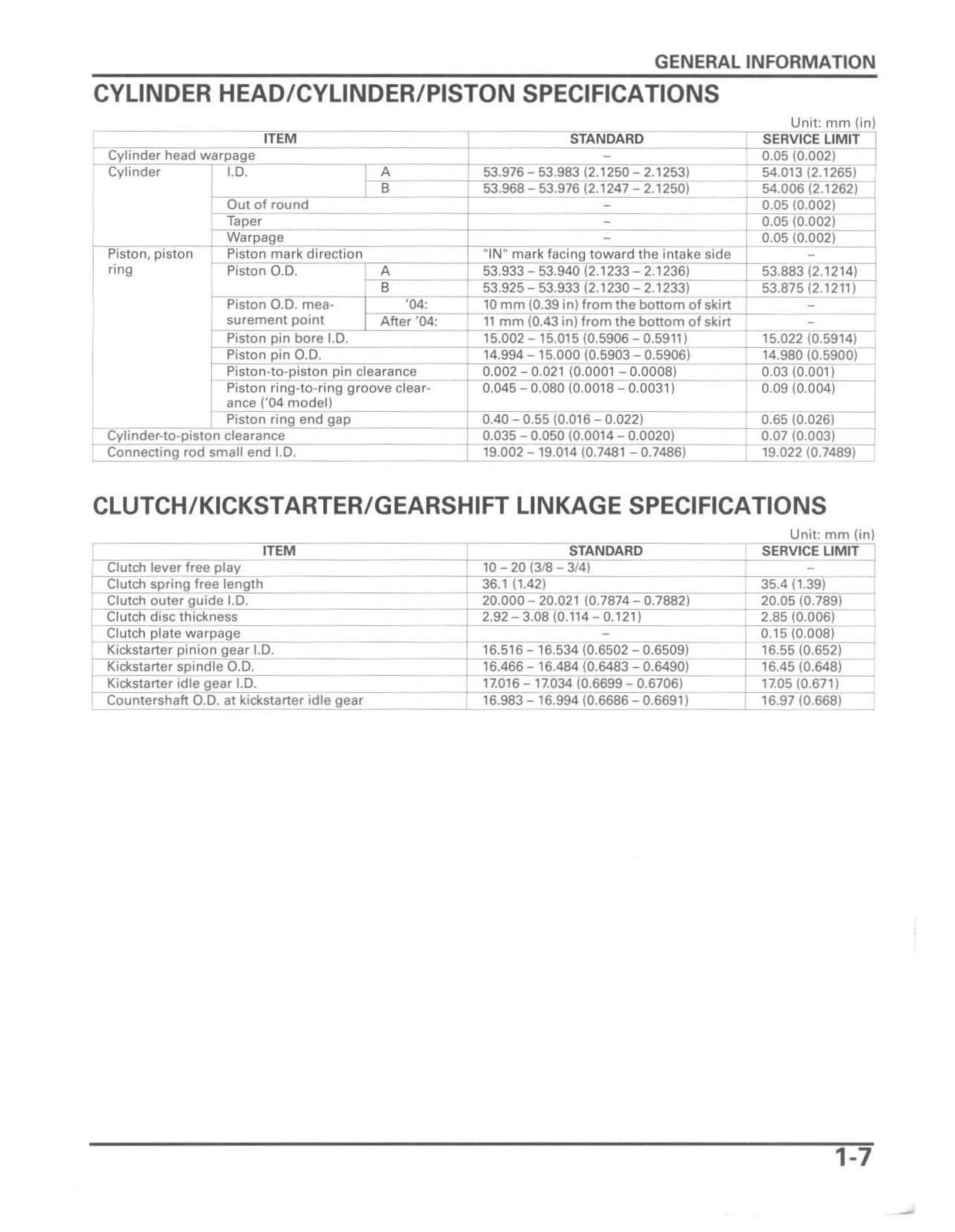 HONDA CR125R Motorcycle Service Manual 2004-2007 - BOUND - COVERS