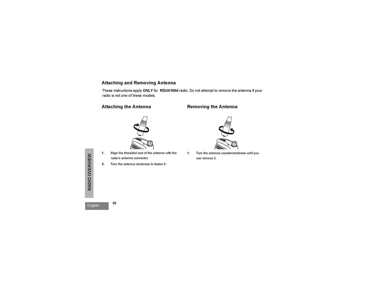 MOTOROLA RDX Series RDU2080d RDV2080d RDU4160d Two-way User Guide 2007 - BOUND