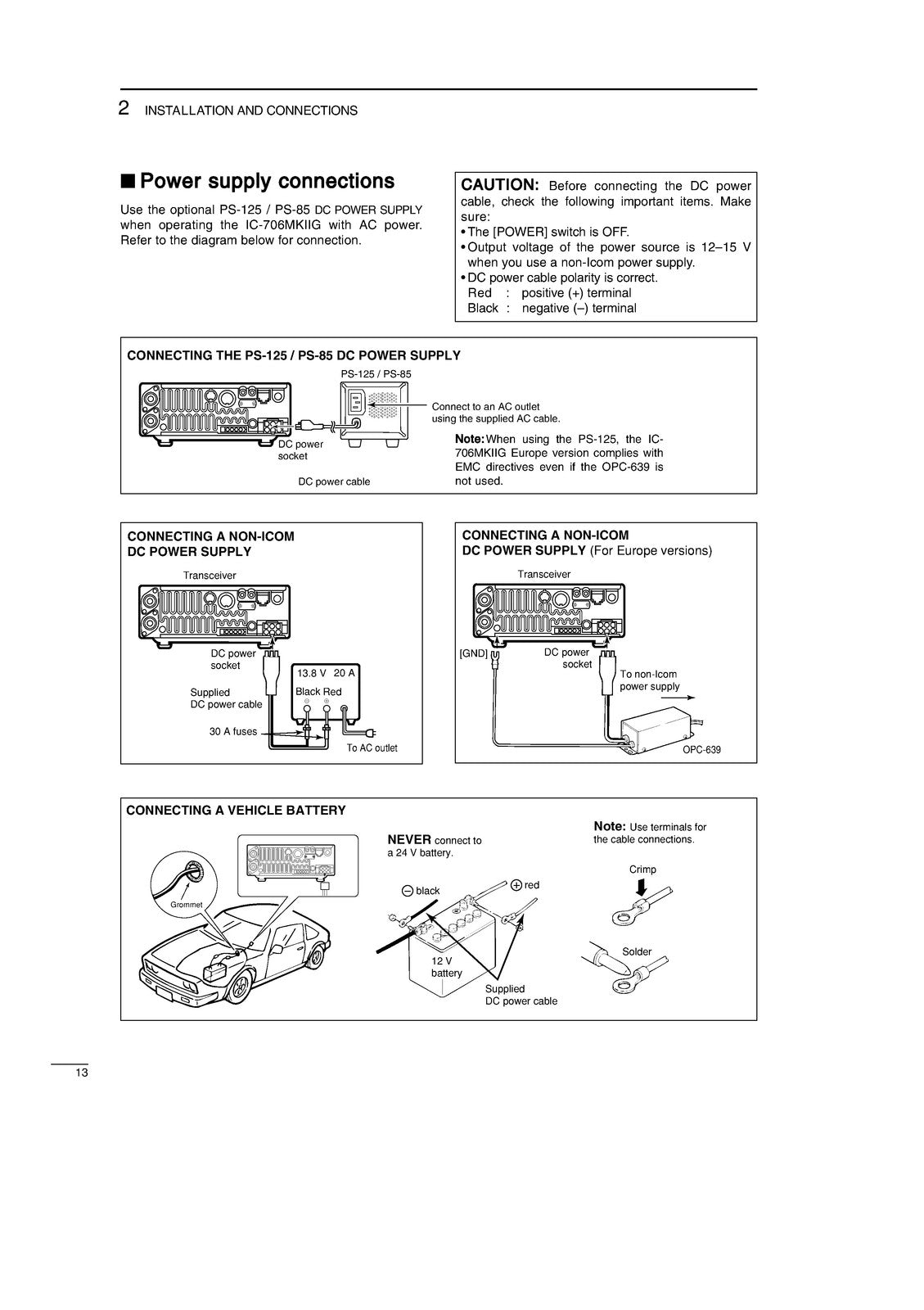 ICOM IC-706MKIIG Transceiver Service & Operators Manual BUNDLE - WIRE BOUND