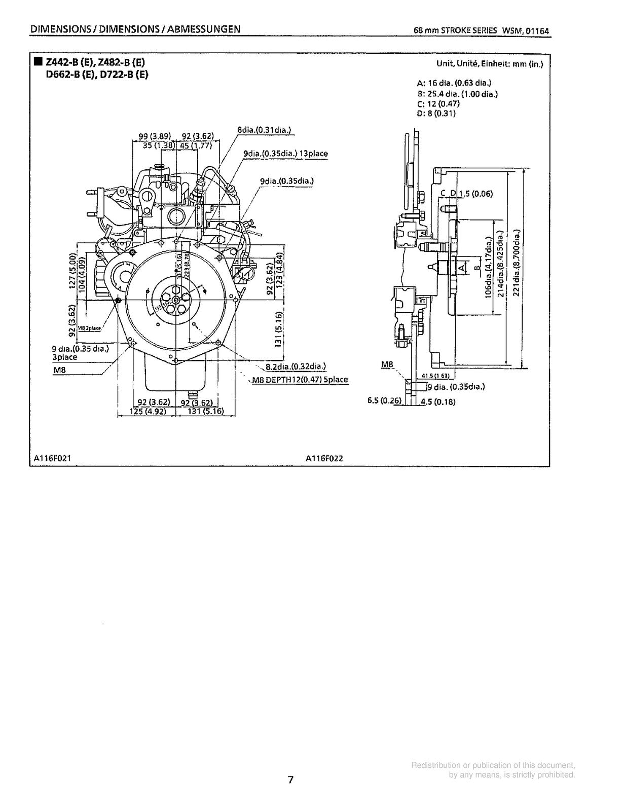 KUBOTA 68mm Stroke Series Diesel Engine Workshop Manual 2000 - WIRE BOUND