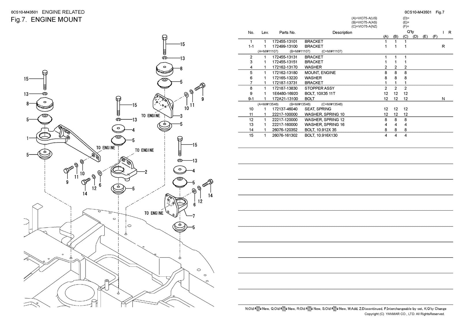YANMAR ViO75-A Excavator Parts Catalog Manual 2017 - WIRE BOUND - TOUGH COVERS