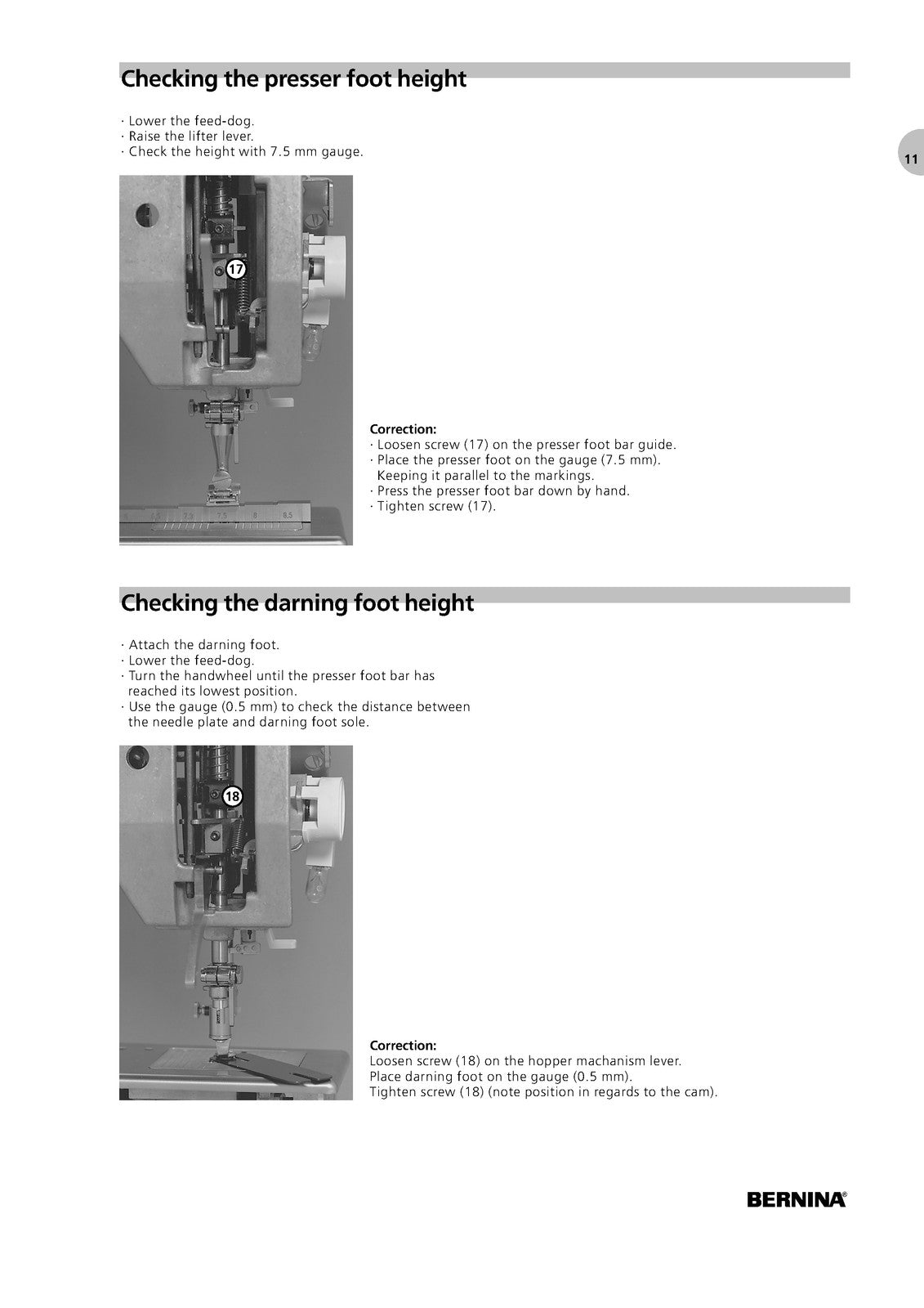 BERNINA Activa 1340 140 Virtuosa 150 160 Service Manual Not User Manual
