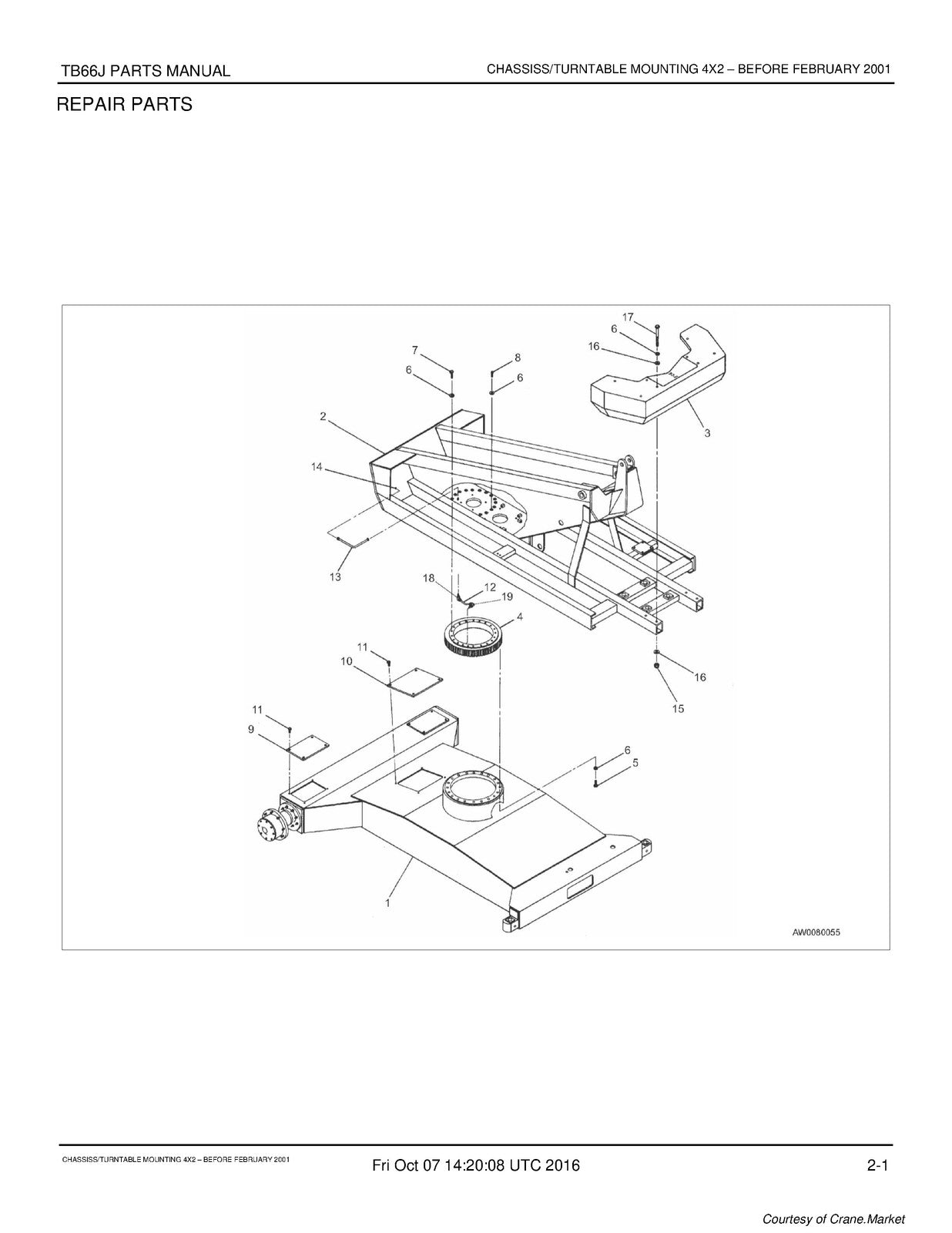 TEREX TB66J Boom Lift Parts Manual - BOUND - COVERS - XL FOLDOUT PAGES