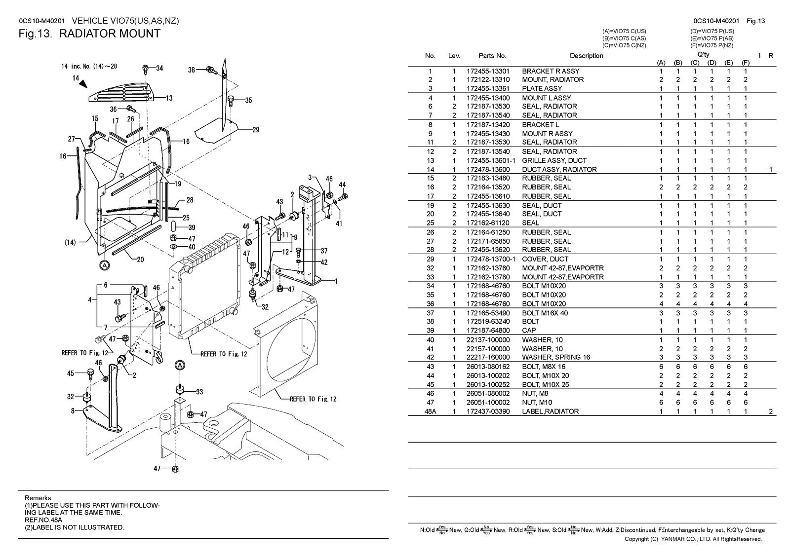 YANMAR ViO75 Excavator Parts Catalog Manual 2015 - WIRE BOUND - TOUGH COVERS