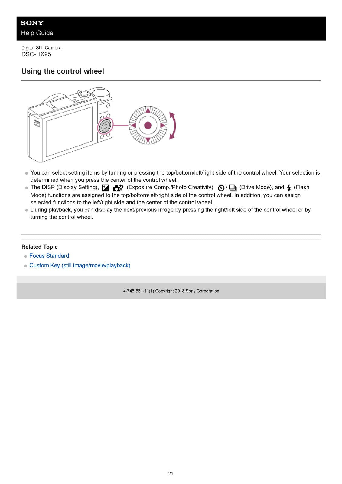 SONY DSC-HX95 Digital Still Camera Help Guide 2018 - WIRE BOUND - TOUGH COVERS