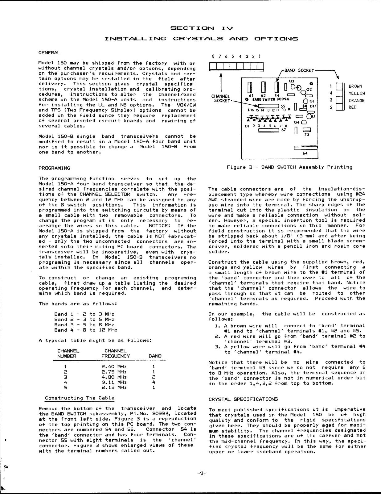 TEN TEC 150-A-B SSB Transceiver Operating Maintenance Manual - WIRE BOUND