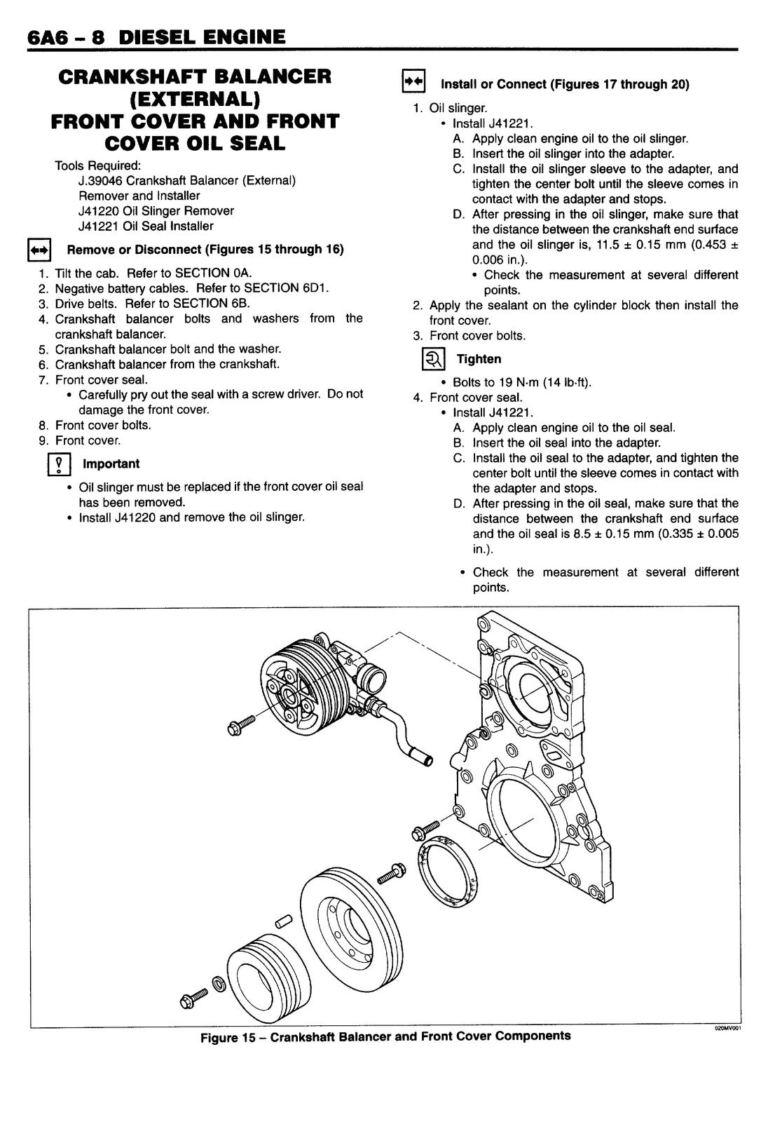 ISUZU 6HK1-TC Engine FSR FTR FVR FRR WT5500 Service Manual 1998-2001 - BOUND