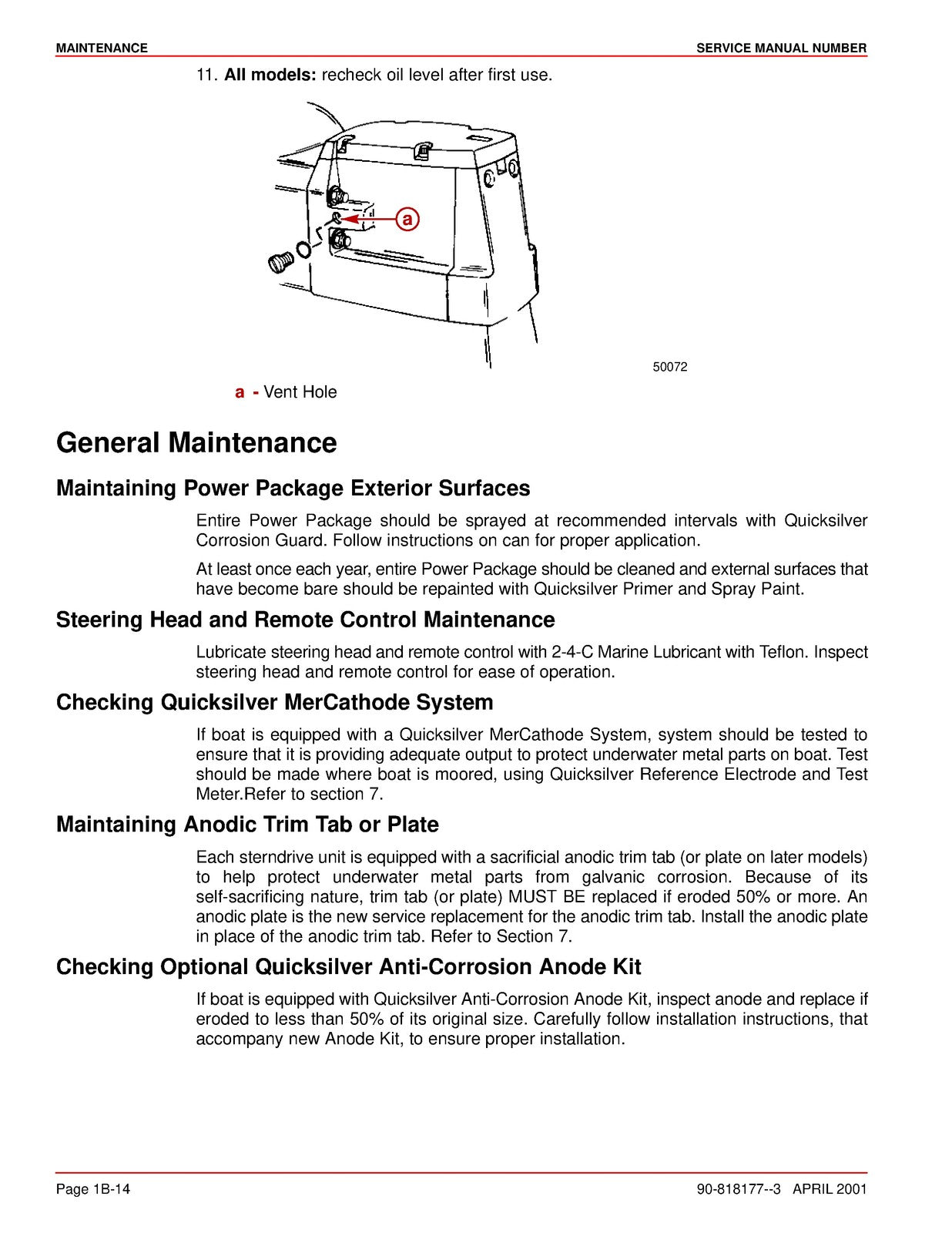 MERCURY MERCRUISER Alpha One Generation II Sterndrive Service Manual 2001