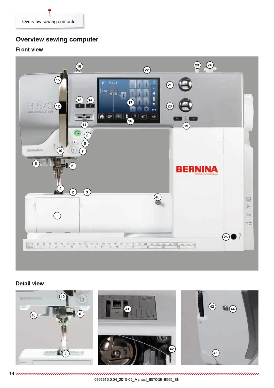 BERNINA 555 570QE Sewing Machine Manual - STEEL WIRE BOUND - PROTECTIVE COVERS