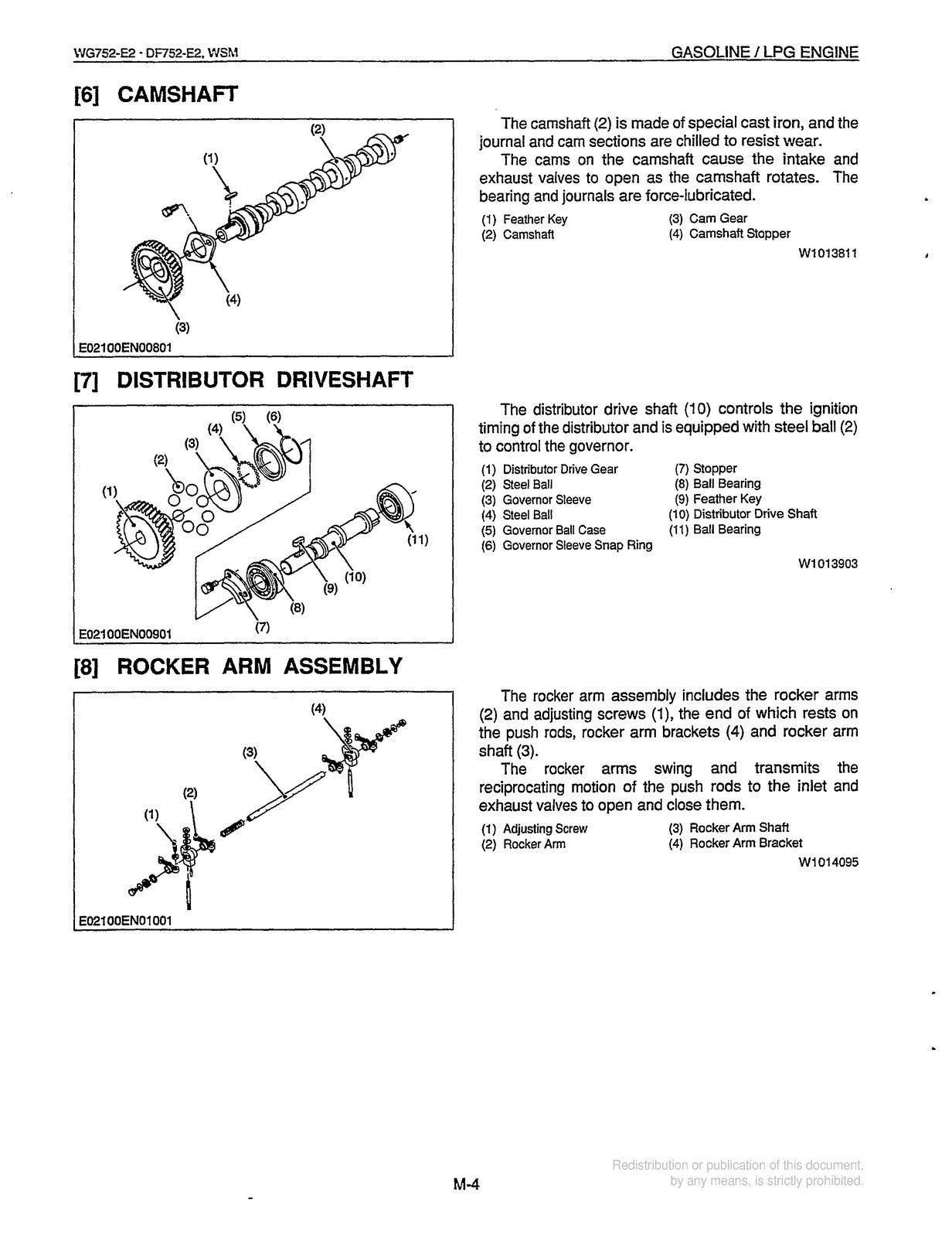 KUBOTA WG752-E2 DF752-E2 Gasoline LPG Engine Workshop Manual 2003 - WIRE BOUND