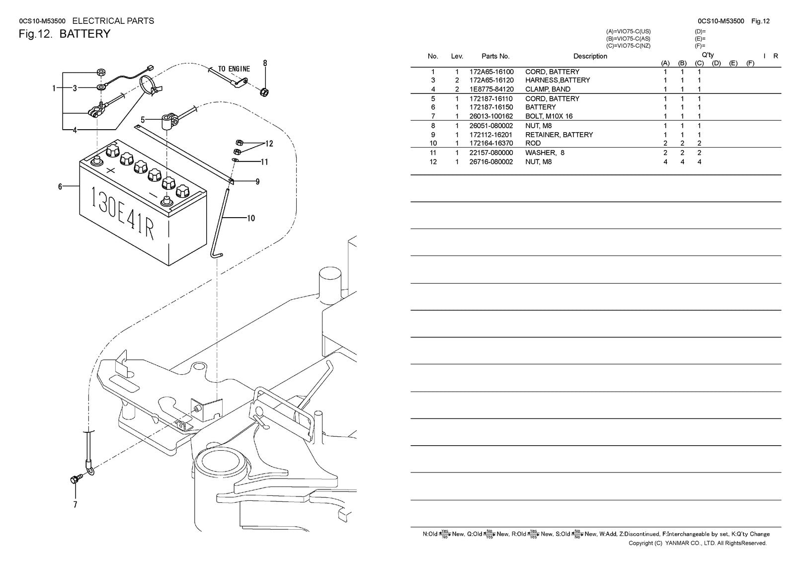YANMAR ViO75-C Excavator Parts Catalog Manual 2017 - WIRE BOUND - TOUGH COVERS
