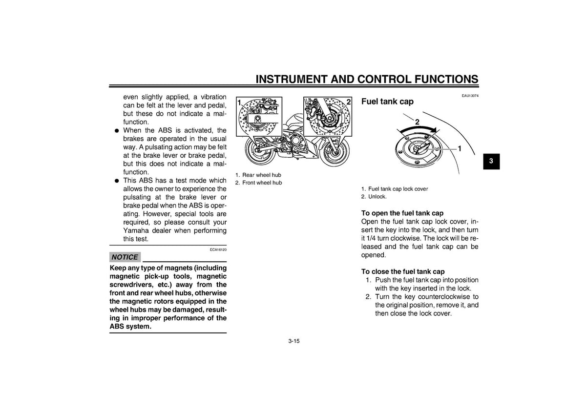 YAMAHA XJ6F XJ6FA Motorcycle Owners Manual 2010 - WIRE BOUND - TOUGH COVERS